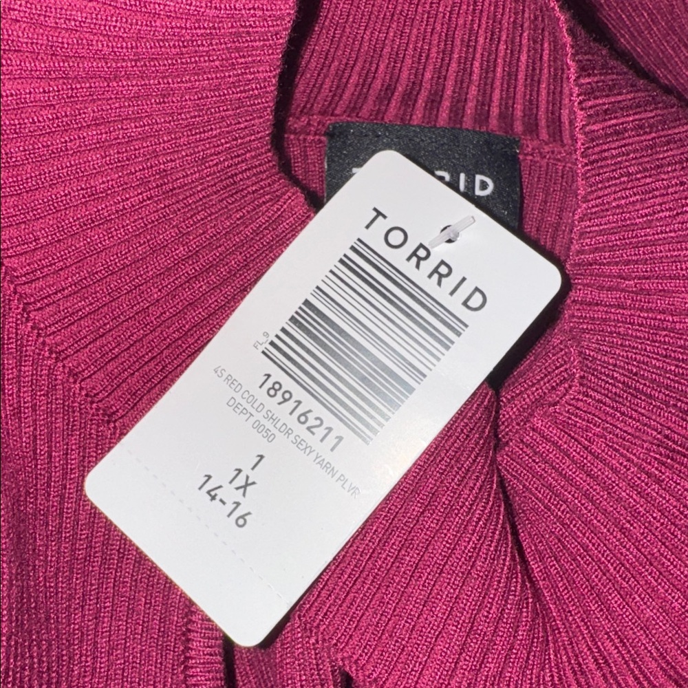Torrid Ribbed Knit Cold Shoulder Top NEW 1 1X 14-16 - Picture 10 of 12